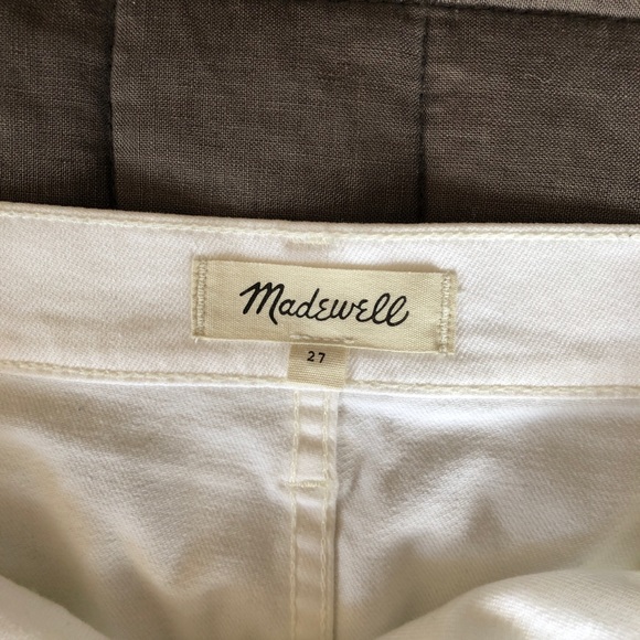 Madewell White Denim Button Front Skirt 27 - Picture 5 of 6